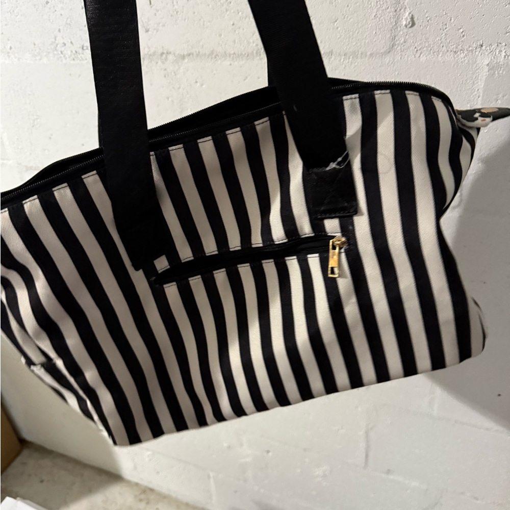 Alice + Olivia Monochrome Striped Tote